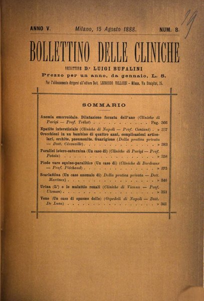 Bollettino delle cliniche pubblicazione settimanale