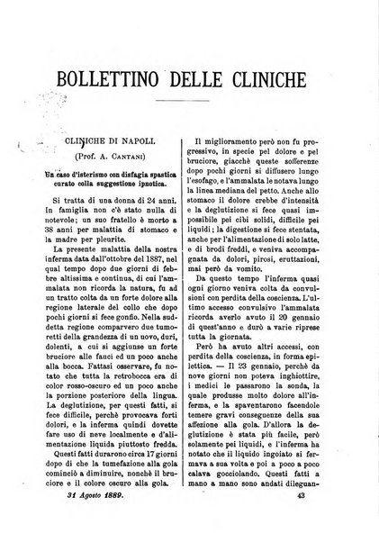 Bollettino delle cliniche pubblicazione settimanale