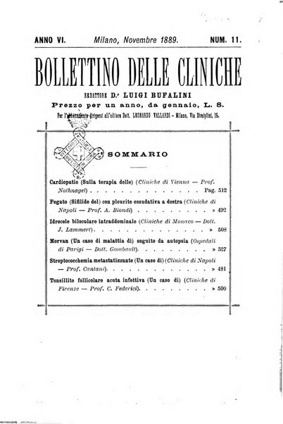 Bollettino delle cliniche pubblicazione settimanale