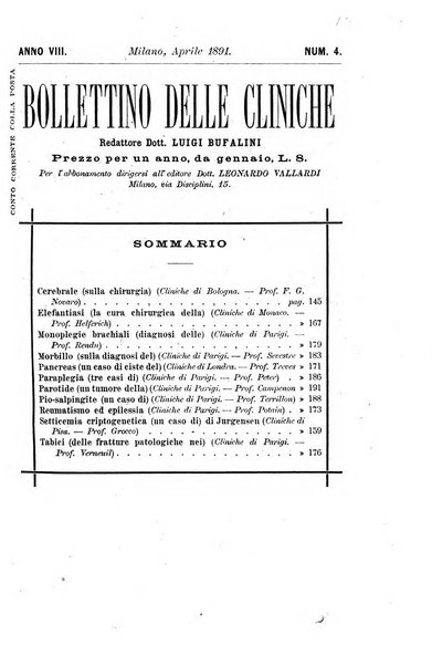 Bollettino delle cliniche pubblicazione settimanale