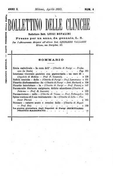 Bollettino delle cliniche pubblicazione settimanale