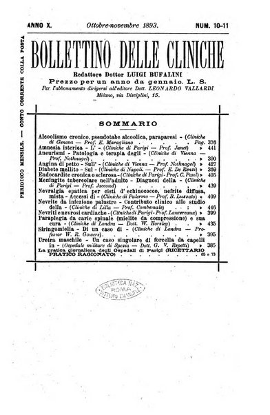 Bollettino delle cliniche pubblicazione settimanale