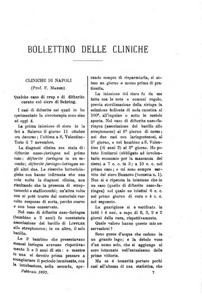 Bollettino delle cliniche pubblicazione settimanale