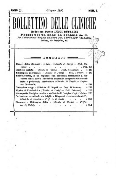 Bollettino delle cliniche pubblicazione settimanale