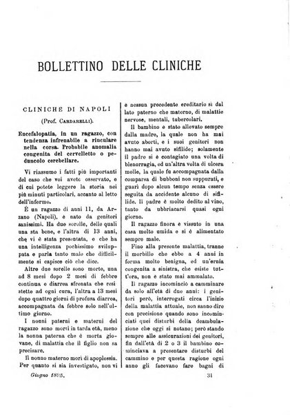 Bollettino delle cliniche pubblicazione settimanale