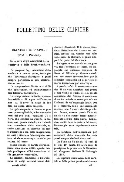 Bollettino delle cliniche pubblicazione settimanale