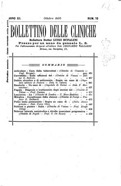 Bollettino delle cliniche pubblicazione settimanale