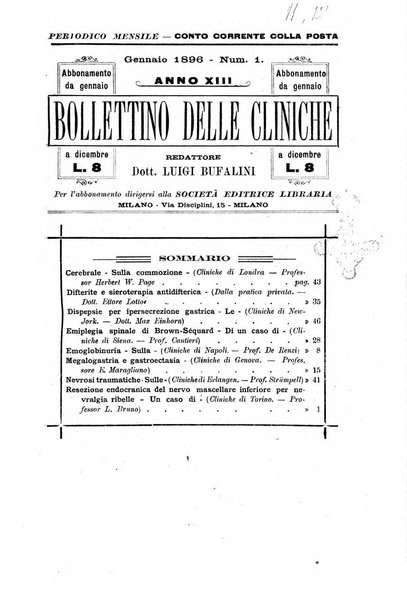 Bollettino delle cliniche pubblicazione settimanale