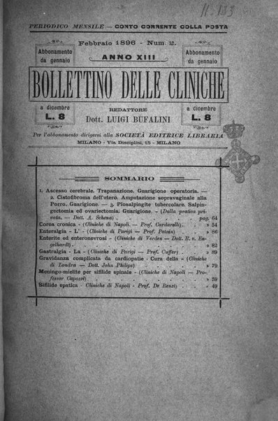 Bollettino delle cliniche pubblicazione settimanale