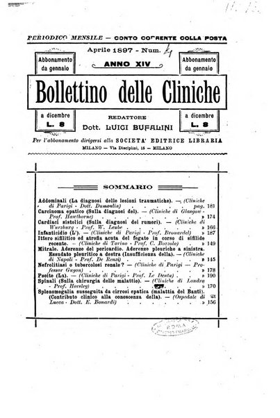 Bollettino delle cliniche pubblicazione settimanale