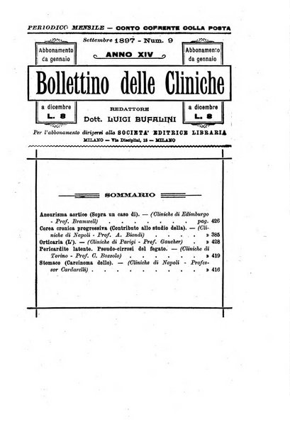 Bollettino delle cliniche pubblicazione settimanale