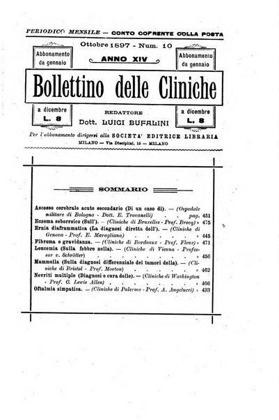 Bollettino delle cliniche pubblicazione settimanale