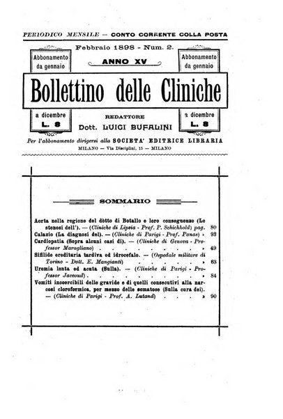 Bollettino delle cliniche pubblicazione settimanale