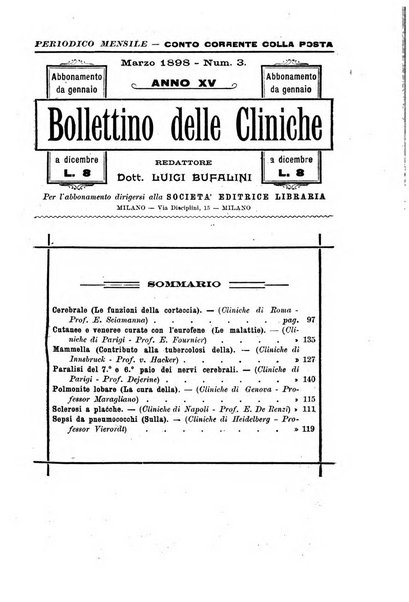 Bollettino delle cliniche pubblicazione settimanale