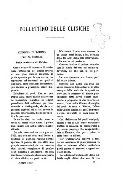 Bollettino delle cliniche pubblicazione settimanale