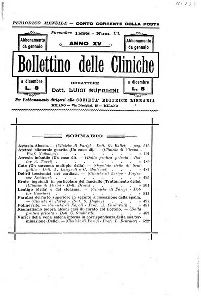 Bollettino delle cliniche pubblicazione settimanale