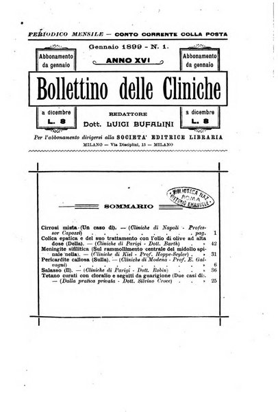 Bollettino delle cliniche pubblicazione settimanale