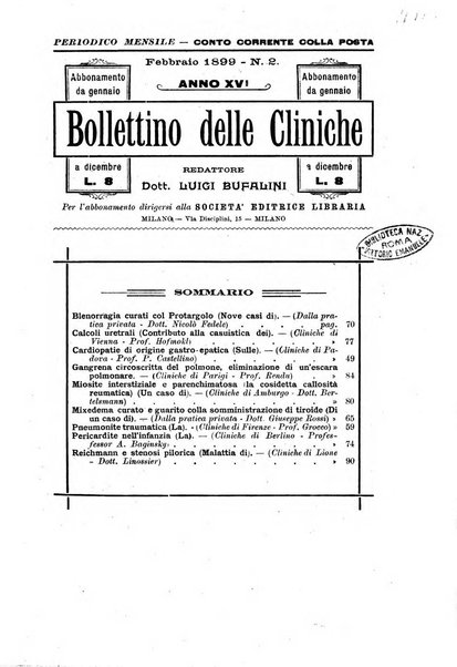 Bollettino delle cliniche pubblicazione settimanale