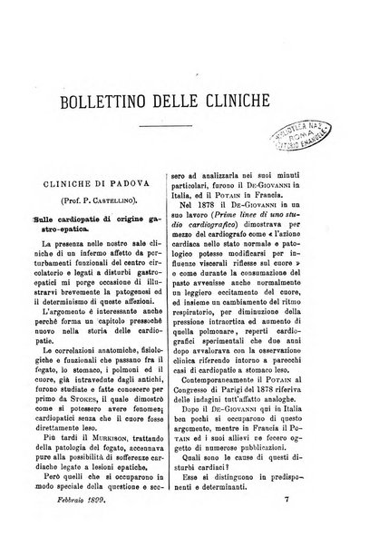 Bollettino delle cliniche pubblicazione settimanale