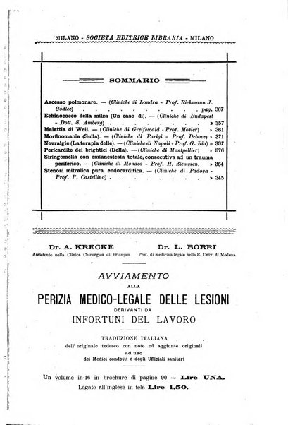 Bollettino delle cliniche pubblicazione settimanale