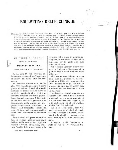 Bollettino delle cliniche pubblicazione settimanale