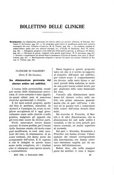 Bollettino delle cliniche pubblicazione settimanale