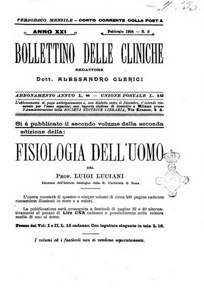 Bollettino delle cliniche pubblicazione settimanale