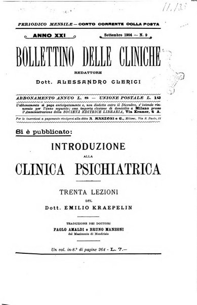 Bollettino delle cliniche pubblicazione settimanale