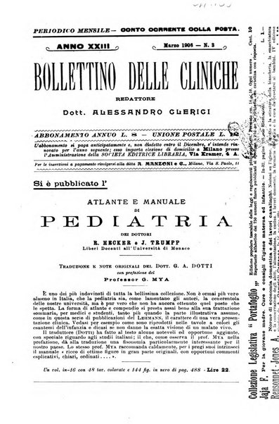 Bollettino delle cliniche pubblicazione settimanale