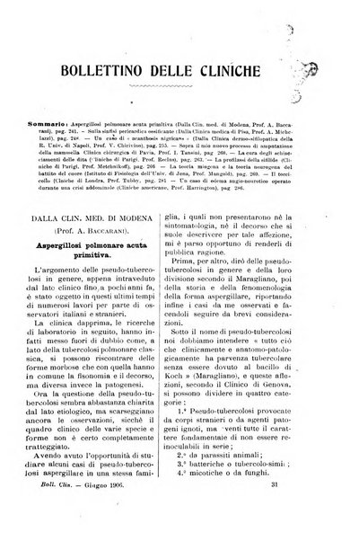 Bollettino delle cliniche pubblicazione settimanale