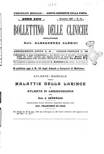 Bollettino delle cliniche pubblicazione settimanale