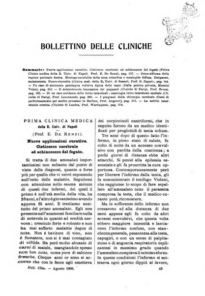 Bollettino delle cliniche pubblicazione settimanale