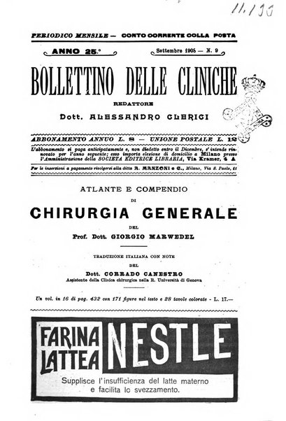 Bollettino delle cliniche pubblicazione settimanale