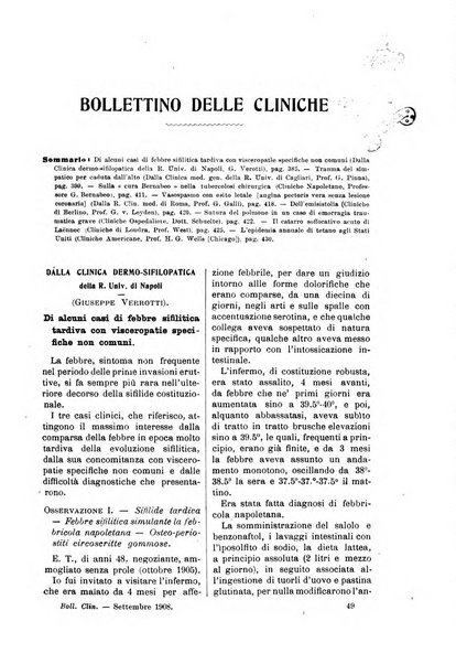 Bollettino delle cliniche pubblicazione settimanale