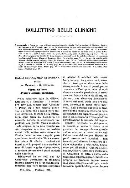 Bollettino delle cliniche pubblicazione settimanale