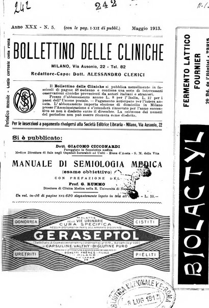 Bollettino delle cliniche pubblicazione settimanale