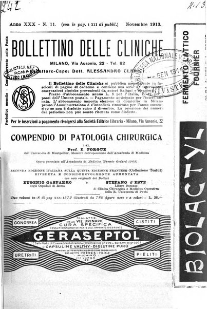 Bollettino delle cliniche pubblicazione settimanale