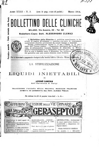 Bollettino delle cliniche pubblicazione settimanale