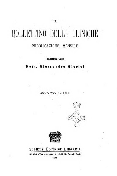 Bollettino delle cliniche pubblicazione settimanale