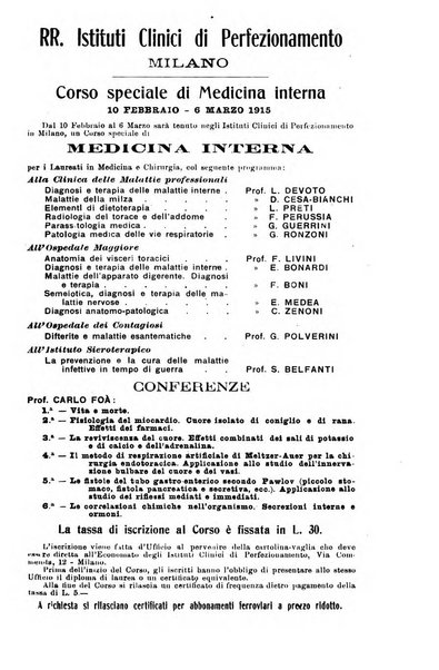 Bollettino delle cliniche pubblicazione settimanale