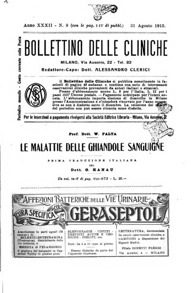 Bollettino delle cliniche pubblicazione settimanale