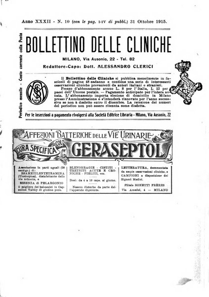 Bollettino delle cliniche pubblicazione settimanale