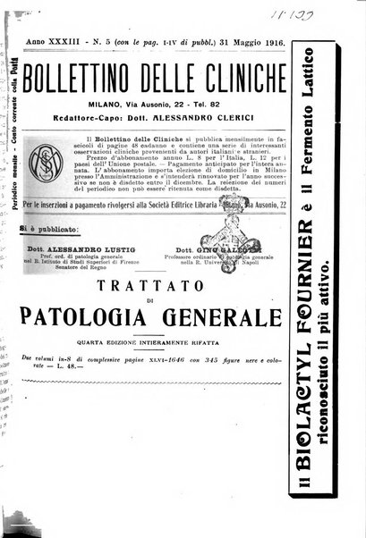 Bollettino delle cliniche pubblicazione settimanale