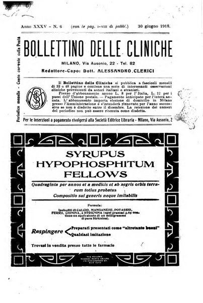 Bollettino delle cliniche pubblicazione settimanale