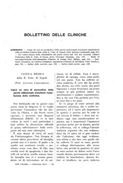 Bollettino delle cliniche pubblicazione settimanale