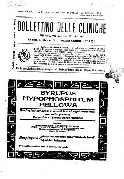 Bollettino delle cliniche pubblicazione settimanale