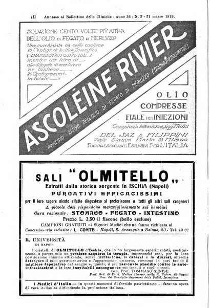 Bollettino delle cliniche pubblicazione settimanale