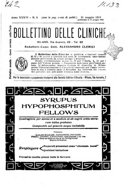 Bollettino delle cliniche pubblicazione settimanale