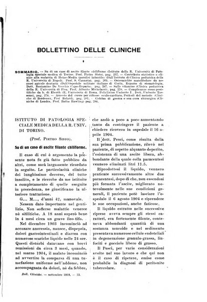 Bollettino delle cliniche pubblicazione settimanale