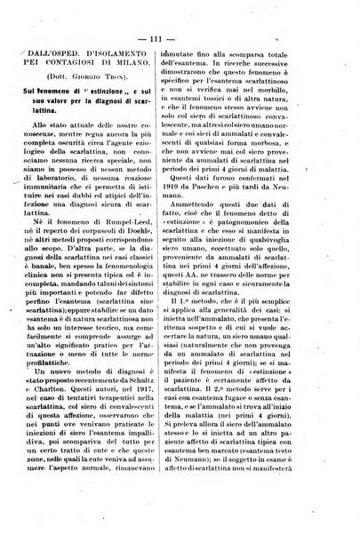 Bollettino delle cliniche pubblicazione settimanale